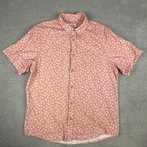Marine Layer Men’s Palm Tree Button Down Shirt Pink Size Large Preppy Tropical  - Picture 1 of 20