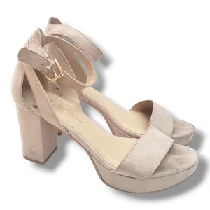 CL by Laundry Go On Platform Block Heels Ankle Strap Womens Sz 7.5 Dress Sandals - Picture 1 of 7