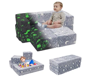 YULEYU Modular Kids Play Couch Sofa, Foldable Toddler Couch for Playroom Furnitu - Picture 1 of 8