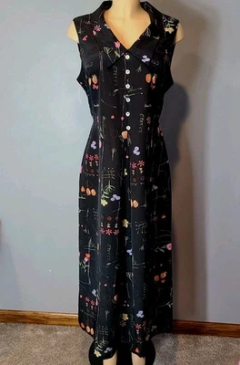 复古花园花卉长裙 16 码绑带领异想天开 90 年代水果  — 第 1/4 张图片