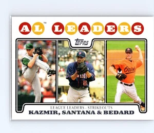 2008 Topps Johan Santana/Erik Bedard/Scott Kazmir #322 - Imagen 1 de 3