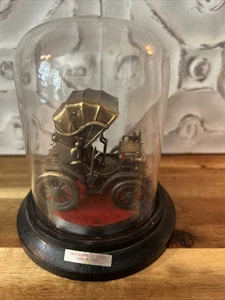 Vintage diecast Peugeot car in glass dome case Decauville 1901 Made In Hong Kong - Picture 1 of 5