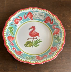 Tommy Bahama Large Salad Serving Bowl Melamine New 13.5” Flamingo - Afbeelding 1 van 1