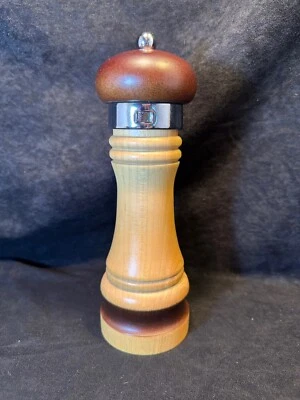 Molinillo ajustable de dos tonos para madera y pimienta cromada William Bounds 9" - Leer Foto 1 de 4