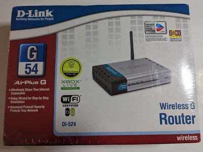 NEW SEALED D-Link DI-524 AirPlus G 802.11g/2.4GHz Wireless Router - Image 1 of 3