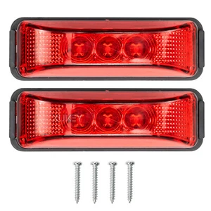 2stk. 12V 24V Rot 3 LED Begrenzungsleuchten Positionsleuchten LKW PKW Anhänger - Bild 1 von 8