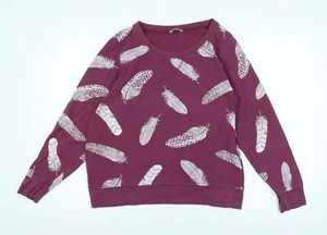 Marks and Spencer Womens Red Cotton Pullover Sweatshirt Size L - Picture 1 of 10