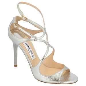 Jimmy Choo Lang Champagner Glitzer Leder verspiegelte Absatzsandale - EU 41/US 11 - Bild 1 von 5