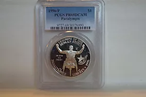 1996-P $1 Paralympic Wheelchair Commemorative Silver Dollar PR69 DCAM PCGS - Picture 1 of 3