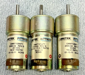 3 AMETEK PITTMAN...24VDC...19.5:1 Ratio Gearmotor...GM8712B671...190 RPM@12VDC - Picture 1 of 5