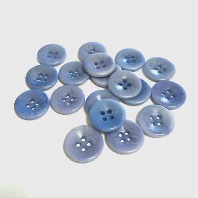 24 Buttons Light Blue Swirl Plastic 4-Hole Sew Through Sewing 15 mm #BL29 - Image 1 of 4