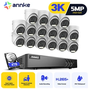 ANNKE 16CH DVR 5MP Audio Security Camera System AI Detection Outdoor Color Night - Picture 1 of 30
