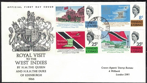 TRINIDAD & TOBAGO, QEII, 1966 ROYAL VISIT TO CARIBBEAN, OMNIBUS, FIRST DAY COVER Cover