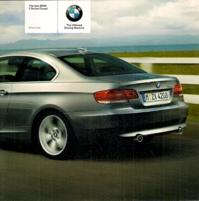 BMW 3-Series Coupe E92 Specifications 2006-2007 UK Market Brochure 325, 330, 335 - Image 1 of 2