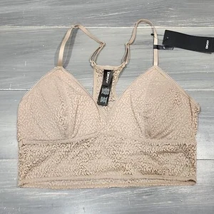 DKNY Modern Lace Longline Bralette DK4021 Champagne Large - Picture 1 of 7