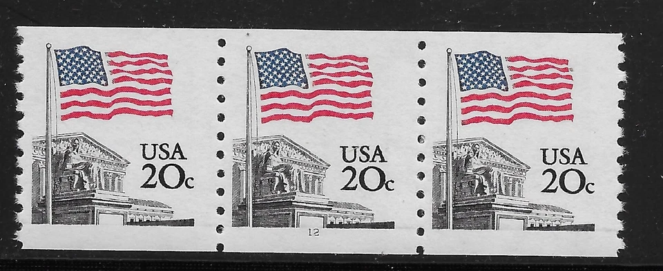 US Scott #1895, Plate #12 Coil 1981 Flag 20c VF MNH - Image 1 of 1