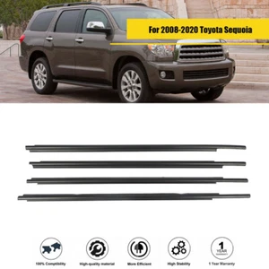 Fit For Toyota Sequoia 2008 2009-2019 2020 4Pcs Door Belt Molding Weatherstrip - Picture 1 of 9