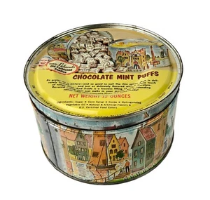 Vintage Mrs Lelands Old Fashioned Bonbondose Schokolade Mint Puffs 60er Jahre bunt - Bild 1 von 9