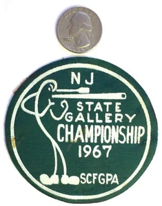 PARCHE DE NAILON VINTAGE 1967 DE LOS CAMPEONATOS DE GALERÍA ESTATAL N.J. ~ NUEVO ~ - Imagen 1 de 1