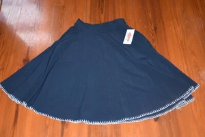 Rock Steady Women’s NAVY Swing Skirt Vintage Retro Size M NWT Pockets White Edge - Picture 1 of 7