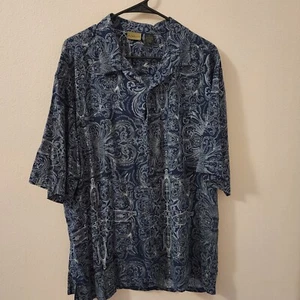 Vintage Axist Mens Shirt XL Blue And White Retro Shirt - Picture 1 of 6