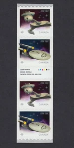 U.S.S. ENTERPRISE, KLINGON D7 = STAR TREK = GUTTER Strip of 4 MNH Canada 2016 - Picture 1 of 2