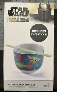 Star Wars Mandalorian Grogu Ramen Bowl w/ Chopsticks Disney - Picture 1 of 4