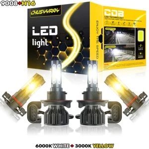 For Jeep Gladiator 2020-2023 4X LED Headlight High/Low Beam Fog Light Bulbs Kit - Picture 1 of 16