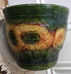 Vintage West Germany Ceramic Planter Sunflower Scheurich Cachepot 887-12 - Picture 1 of 10