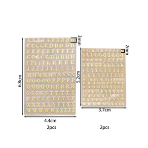 2-9Mm Alphabet Letters Numbers Decor Stickers Gold Silver Epoxy Resin Filler for - Picture 1 of 12