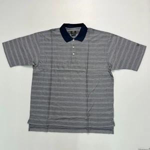 Nike Golf Men's Polo Shirt Short Sleeve Navy/Gray Striped Cotton Size XL VTG NWT - Picture 1 of 9