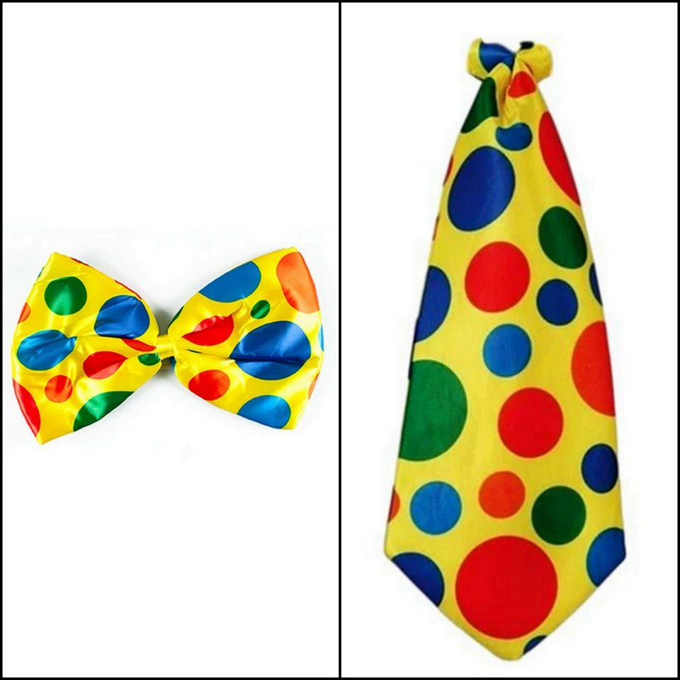 Clown Jumbo Bowtie Tie Polka Dots Spots Jester Bow Tie Party Dress Fancy Costume - image 1 of 1