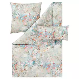 Bettwäsche Storch Blumen Estella Anthea 7936 985 Bunt Mako Satin Blätter - Bild 1 von 7