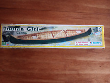 Vintage Midwest Products Wooden Model Boat Kit #981 The Indian Girl Canoe