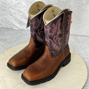 Ariat Krista Pull-On Steel Toe Women's Boots Dark Tan Size 8 - New In Box - Picture 1 of 15