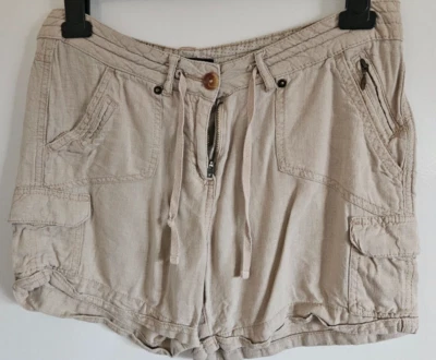 George size 8 ladies beige shorts soft cotton pockets - Image 1 of 4