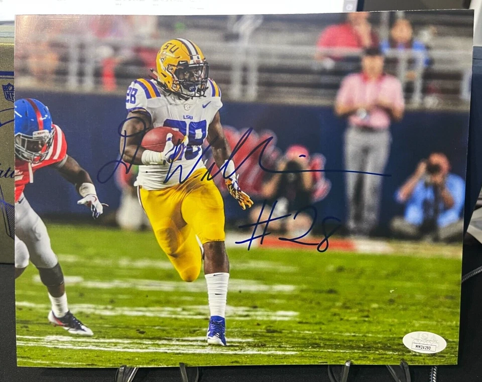 Darrel Williams Autographed Photograph 8 x 10 LSU TIGERS UNIFORM JSA COA - Image 1 of 1