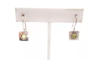 Silpada Sterling Silver 925 Peridot Earrings Square - Picture 1 of 8
