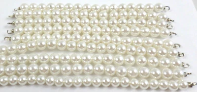 9 ganchos de cadena de perlas de imitación blancas de 4 y 7,5" de colección de 6 mm para ambos extremos hallazgos Foto 1 de 4