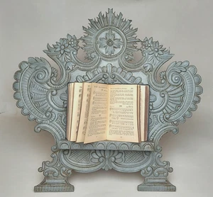 Großer Noten Halter Pult Gesang Buch Bibel Altar Tisch Ständer Stütze alt antik - Bild 1 von 15