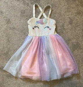 Girls Unicorn Dress Size 5 - Picture 1 of 3
