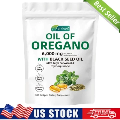 2 in 1 Oil of Oregano Black Seed Softgels Count with Carvacrol,Immune Support - Image 1 of 4