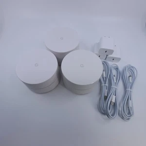 Paquete de 3 enrutadores de malla WiFi Google AC-1304 sistema de red doméstica inalámbrico con cables - Imagen 1 de 10