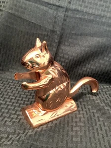 FREE US SHIPPING Anodized Metal Squirrel Nutcracker Rose Gold - Picture 1 of 8