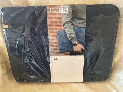 Funda acolchada para portátil Case Logic 15,6" con bolsillo de almacenamiento con cremallera azul NUEVO Foto 1 de 4