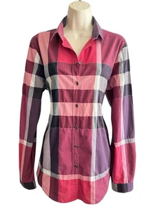 Camicia Burberry Brit taglia L donna Big Nova check maniche lunghe colletto a quadri - Foto 1 di 16