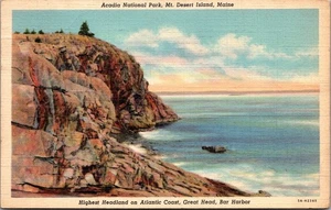 ACADIA NATIONAL PARK Mt. Desert Island MAINE ME linen c1941 Postcard - Picture 1 of 2