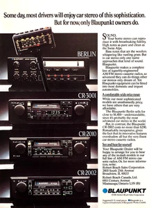 BLAUPUNKT CAR STEREOS—BERLIN CR-3001 2010 2002—VINTAGE 1981 MAGAZINE PRINT AD - Picture 1 of 1