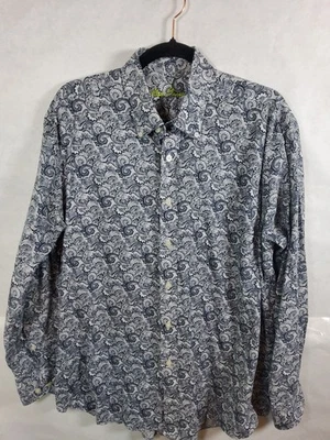 Camisa Alan River Para Hombres Negra Patrón Paisley Manga Larga Abotonada Talla Foto 1 de 4