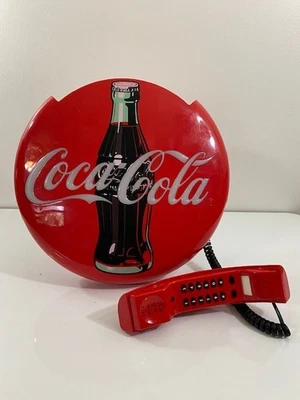 COCA COLA BLINKING DISC PHONE 1995 ORIGINAL BOX NEON LIGHTS MUSICAL RINGER LOGO - Image 1 of 4